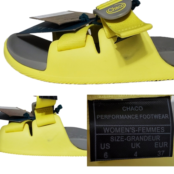 NWT Chaco chillos z straps slide sandals limelight yellow outdoor waterproof - Picture 13 of 14